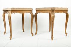 Vintage Pair Of Italian Marble Top Side Tables - 69811