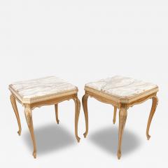 Vintage Pair Of Italian Marble Top Side Tables - 69868