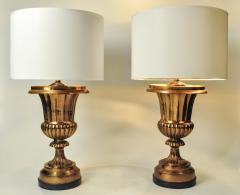 Vintage Pair Solid Brass Task Table Lamps - 297949