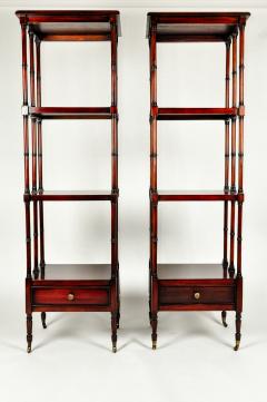 Vintage Pair Solid Mahogany Wood Display Etageres Shelves  - 400456