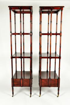 Vintage Pair Solid Mahogany Wood Display Etageres Shelves  - 400460