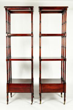 Vintage Pair Solid Mahogany Wood Display Etageres Shelves  - 400461