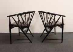 Vintage Pair Swedish Ebonized Beechwood Sunfeather Lounge Chairs by Sonna Rosen - 4696219