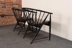 Vintage Pair Swedish Ebonized Beechwood Sunfeather Lounge Chairs by Sonna Rosen - 4696220