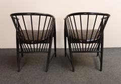 Vintage Pair Swedish Ebonized Beechwood Sunfeather Lounge Chairs by Sonna Rosen - 4696221