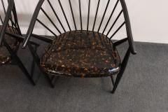 Vintage Pair Swedish Ebonized Beechwood Sunfeather Lounge Chairs by Sonna Rosen - 4696223