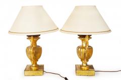 Vintage Pair of Carved Giltwood Table Lamps - 4502316