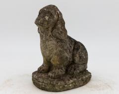 Vintage Pair of Concrete Stone Spaniel Dog Garden Ornaments - 3370261