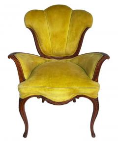 Vintage Pair of Hollywood Regency Art Nouveau Style French Lounge Armchairs - 3433211