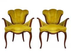 Vintage Pair of Hollywood Regency Art Nouveau Style French Lounge Armchairs - 3433426