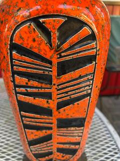 Vintage Pair of Orange Textured Ceramic Table Lamps Mid Century Modern - 4429064