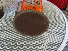 Vintage Pair of Orange Textured Ceramic Table Lamps Mid Century Modern - 4429173