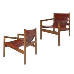 Vintage Pair of Safari Style Leather Chairs - 2858582