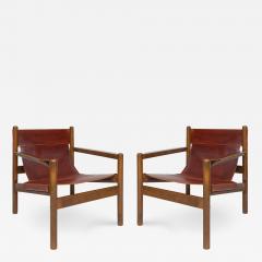 Vintage Pair of Safari Style Leather Chairs - 2863805