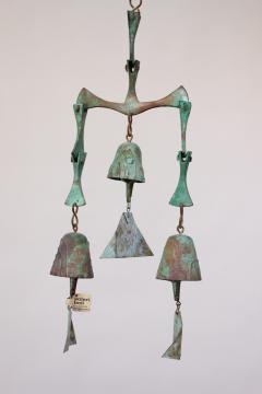 Vintage Paolo Soleri Arconsanti Multi Color Bronze Three Bell Wind Chime - 2835079