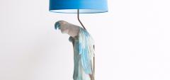 Vintage Parrot Lamp with Shade German c 1950 - 811590