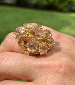 Vintage Pear Shape Tourmaline Cluster Ring in 14k Gold - 3558815