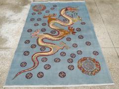 Vintage Persian Dragon Mashad Pictorial Rug - 4780716