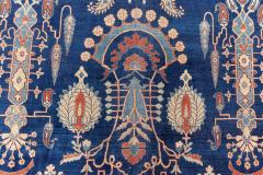 Vintage Persian Kirman in Shades of Rust Beige and Light Blue Handmade Wool Rug - 4122175