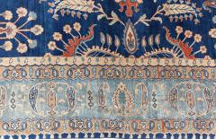 Vintage Persian Kirman in Shades of Rust Beige and Light Blue Handmade Wool Rug - 4122278