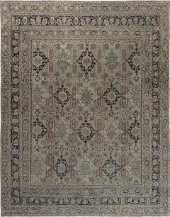 Vintage Persian Meshad Beige Handmade Wool Rug - 2446685