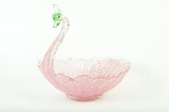 Vintage Pink Swan Bowl with Matching Flower Bowl - 235445