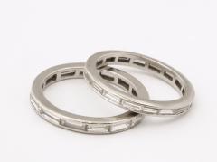 Vintage Platinum and Diamond Baguette Bands each  - 3246911