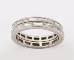 Vintage Platinum and Diamond Baguette Bands each  - 3246917