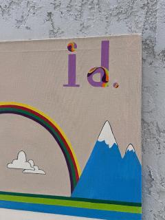 Vintage Playful Surreal Pop Art Painting on Canvas Signed - 4577749