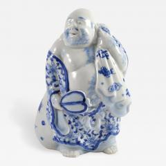Vintage Porcelain Buddha Holding a Fan - 151763
