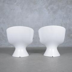 Vintage Post Modern Lounge Chairs in White Lacquer Finish Expertly Restored - 3355182