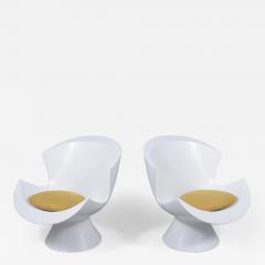 Vintage Post Modern Lounge Chairs in White Lacquer Finish Expertly Restored - 3361749