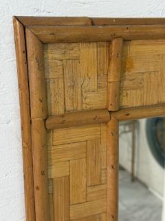 Vintage Rattan and Bamboo Wall Mirror - 4291967