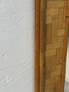 Vintage Rattan and Bamboo Wall Mirror - 4291969