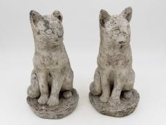 Vintage Reconstituted Stone Cat Garden Statue English 1970s - 4618437