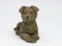 Vintage Reconstituted Stone Dog Terrier English Mid 20th C  - 4811564