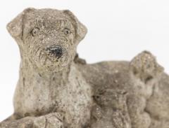 Vintage Reconstituted Stone Dog with Four Puppies English Mid 20th C  - 3364696