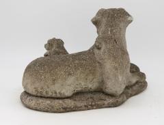 Vintage Reconstituted Stone Dog with Four Puppies English Mid 20th C  - 3364700