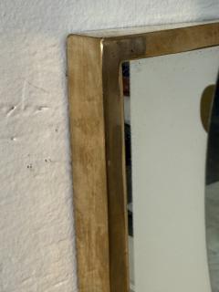 Vintage Rectangular Wall Mirror with Brass Frame - 4290818