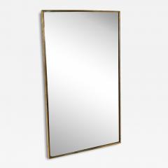 Vintage Rectangular Wall Mirror with Brass Frame - 4290904
