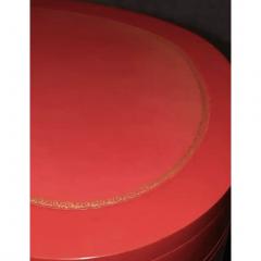 Vintage Red Gold Leather Top Kidney Shaped Chinoiserie Painted Desk - 4157635