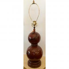 Vintage Red Majolica Pottery Double Gourd Lamp - 1694873