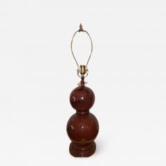 Vintage Red Majolica Pottery Double Gourd Lamp - 1695698