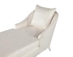 Vintage Restored Chaise Lounge in Cream Fabric - 3885486