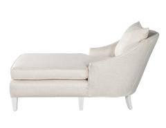 Vintage Restored Chaise Lounge in Cream Fabric - 3885488