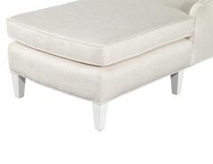 Vintage Restored Chaise Lounge in Cream Fabric - 3885492