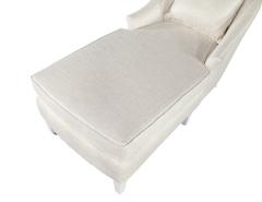 Vintage Restored Chaise Lounge in Cream Fabric - 3885493