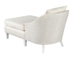 Vintage Restored Chaise Lounge in Cream Fabric - 3885494