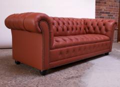 Vintage Restored English Leather Chesterfield Sofa - 1749721