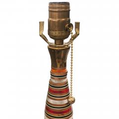Vintage Retro Modern Red Black and Copper Band Table Lamp - 4679296